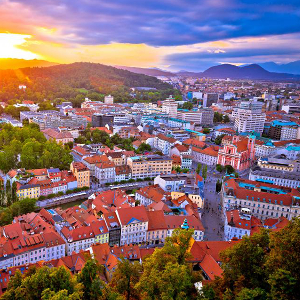 Ljubljana on sunset